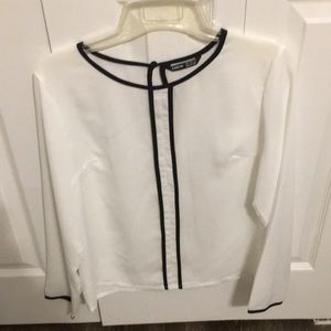 NWOT shein sheer black and white long sleeve